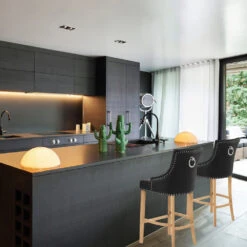 Atlantic Lederfaserstoff Barhocker - Ascot - Eiche -Barstuhl Pro Geschaft ascot eiche leder 6