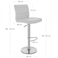 Atlantic Kunstleder Barhocker Gebürstet - Breakfast -Barstuhl Pro Geschaft breakfast chrome brosse 5