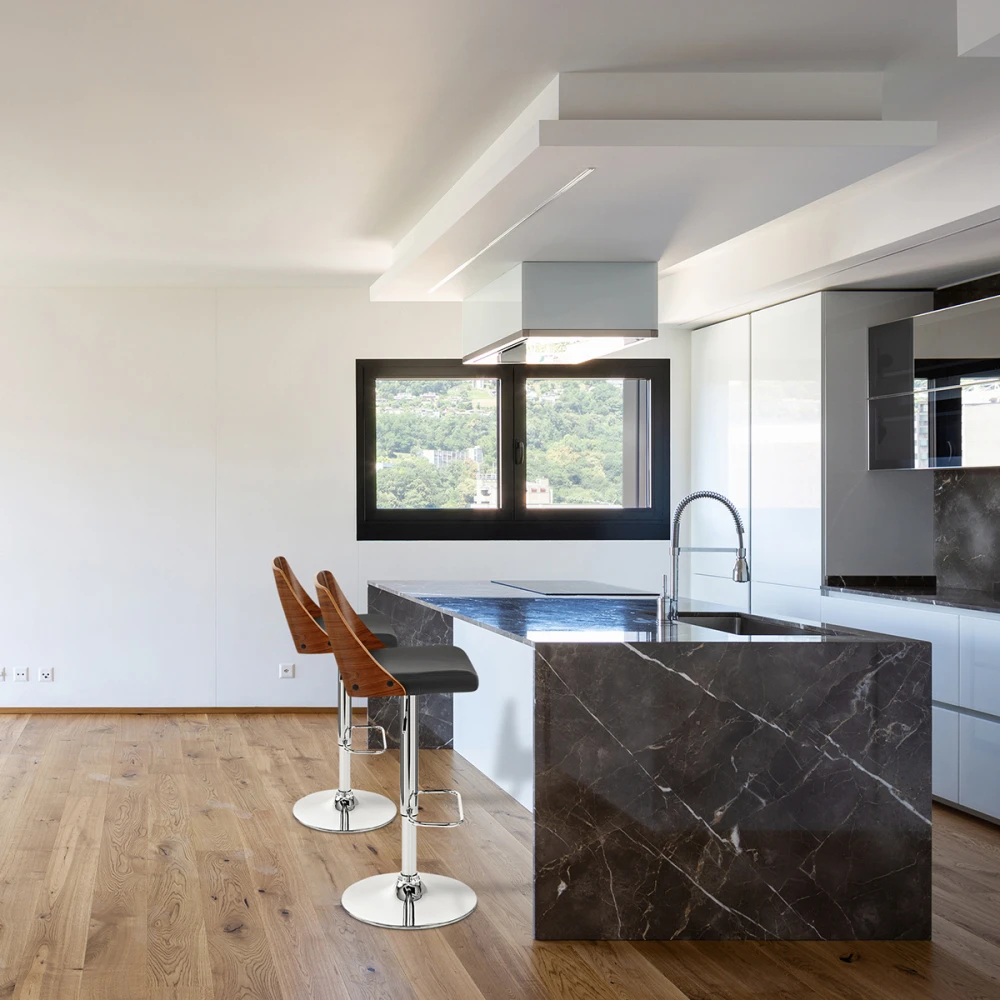 Atlantic Echtleder Holzbarhocker Chrom - Carmen 7 Atlantic Echtleder Holzbarhocker Chrom - Carmen – Bild 7