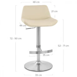 Atlantic Kunstleder Barhocker Gebürstet - Christiana -Barstuhl Pro Geschaft christiana gebursteter chrom 5