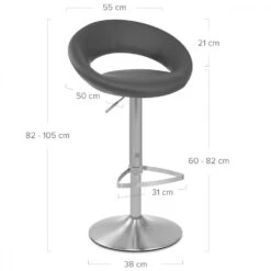 Atlantic Kunstleder Barhocker Gebürstet - Crescent 12 Atlantic Kunstleder Barhocker Gebürstet - Crescent -Barstuhl Pro Geschaft crescent gepolstert chrom geburstet 5