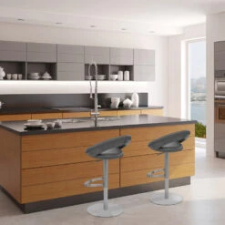 Atlantic Echtleder Barhocker Gebürstet - Crescent -Barstuhl Pro Geschaft crescent gepolstert echtleder 6