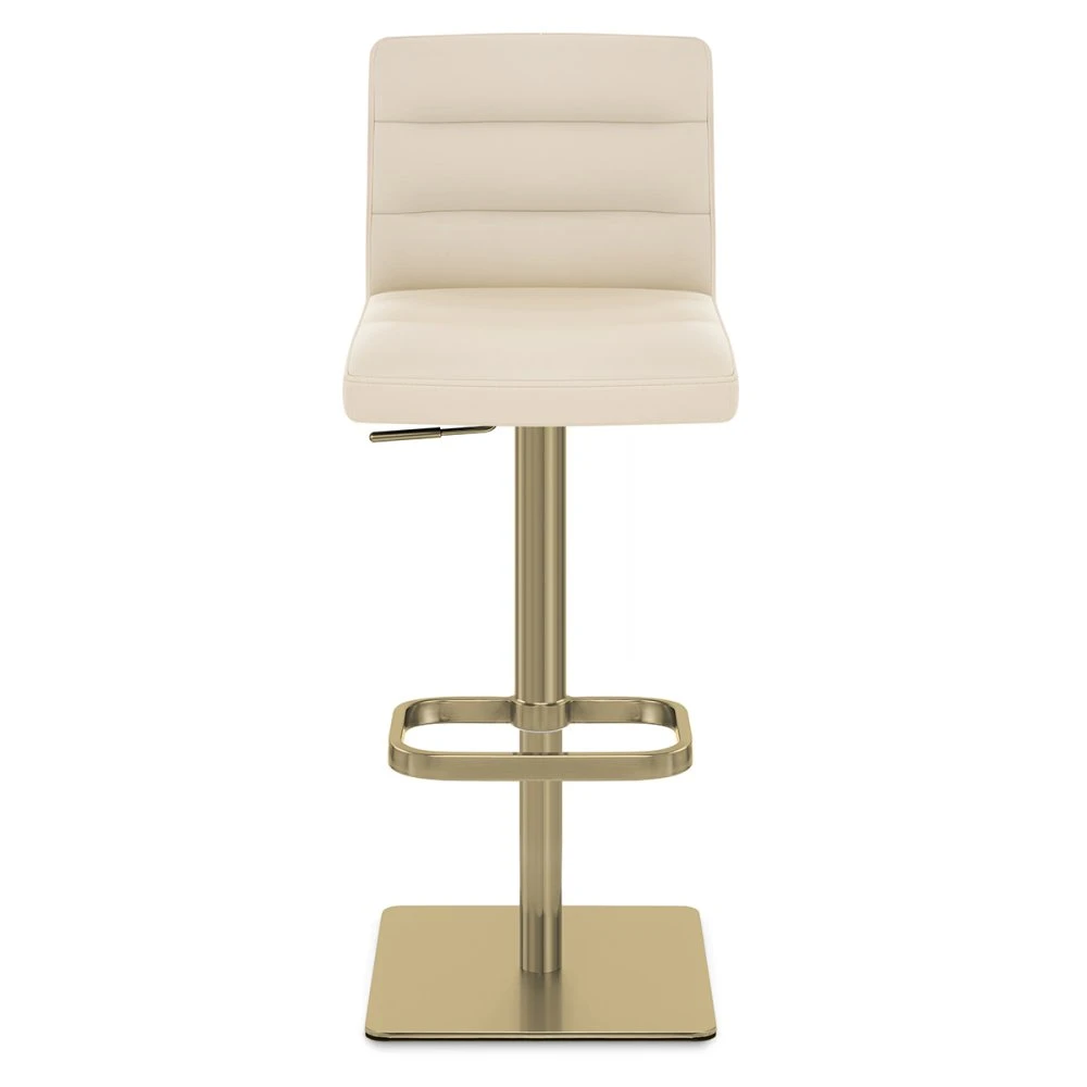Echtleder Barhocker Gebürstet Gold - Lush 2 Echtleder Barhocker Gebürstet Gold - Lush – Bild 2