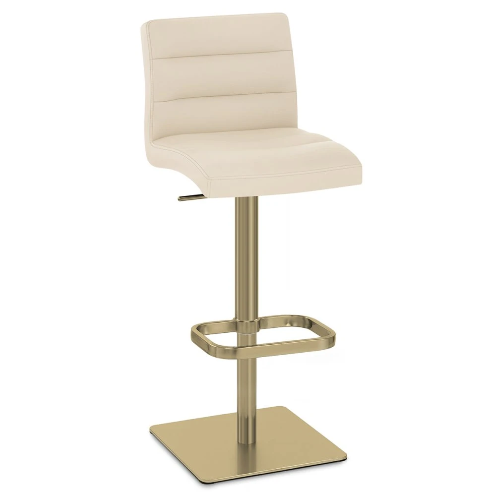 Echtleder Barhocker Gebürstet Gold - Lush 1 Echtleder Barhocker Gebürstet Gold - Lush