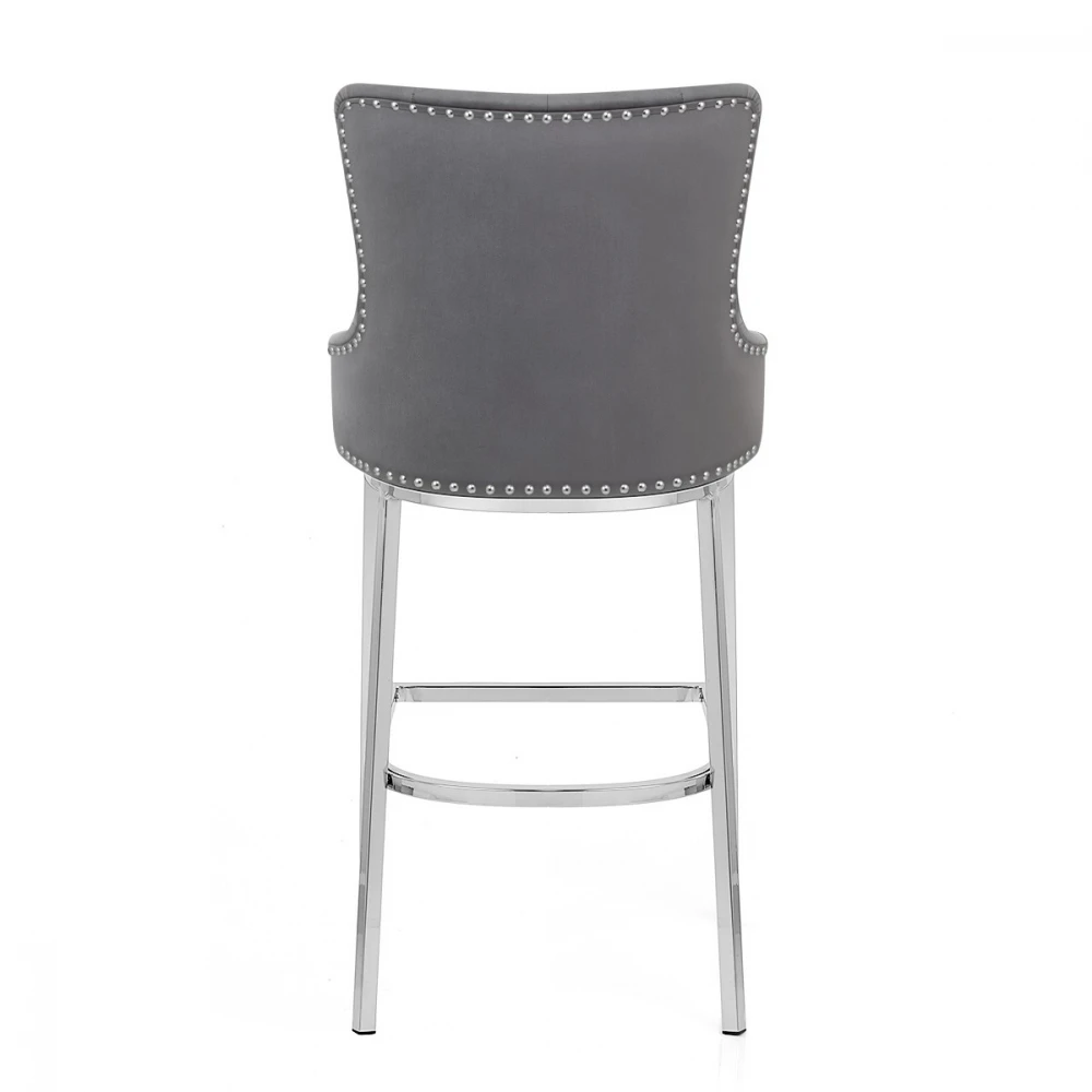 Samt Barhocker Chrom - Grange 4 Samt Barhocker Chrom - Grange – Bild 4