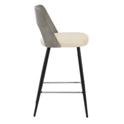 Grauer Holzbarhocker Mit Kunstleder - Leo -Barstuhl Pro Geschaft grauer holzbarhocker mit kunstleder leo 2