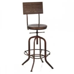 Atlantic Holz Barhocker Kupfer Antik - Lathe