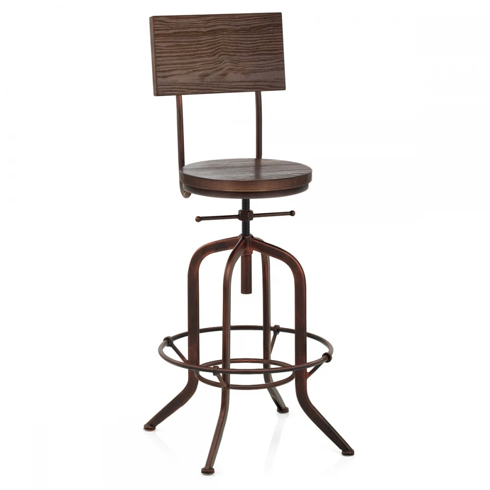 Atlantic Holz Barhocker Kupfer Antik - Lathe 1 Atlantic Holz Barhocker Kupfer Antik - Lathe
