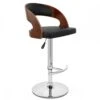 Atlantic Kunstleder Holzbarhocker Chrom Walnuss - Eve