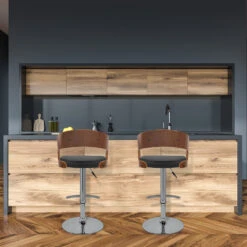 Atlantic Kunstleder Holzbarhocker Chrom Walnuss - Eve 13 Atlantic Kunstleder Holzbarhocker Chrom Walnuss - Eve -Barstuhl Pro Geschaft kunstleder barhocker chrom walnuss eve 6