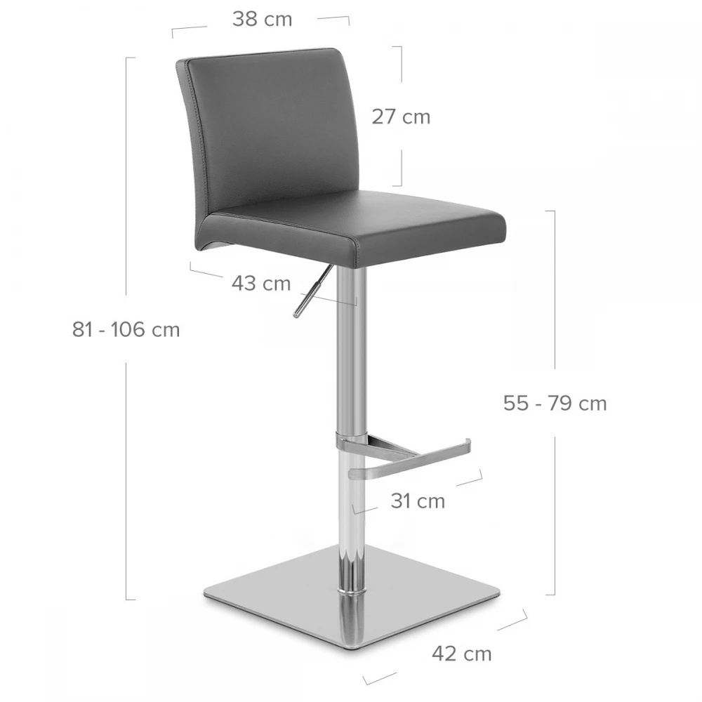 Atlantic Kunstleder Barhocker Gebürstet - Lexi 6 Atlantic Kunstleder Barhocker Gebürstet - Lexi – Bild 6