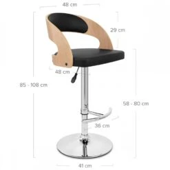 Atlantic Kunstleder Holzbarhocker Chrom Eiche - Eve -Barstuhl Pro Geschaft kunstleder holzbarhocker chrom eiche eve 5