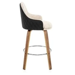 Holzbarhocker Kunstleder Stoff - Piper Walnuss -Barstuhl Pro Geschaft piper walnuss holzbarhocker kunstleder stoff 3