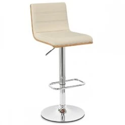 Atlantic Kunstleder Holzbarhocker Chrom - Riviera
