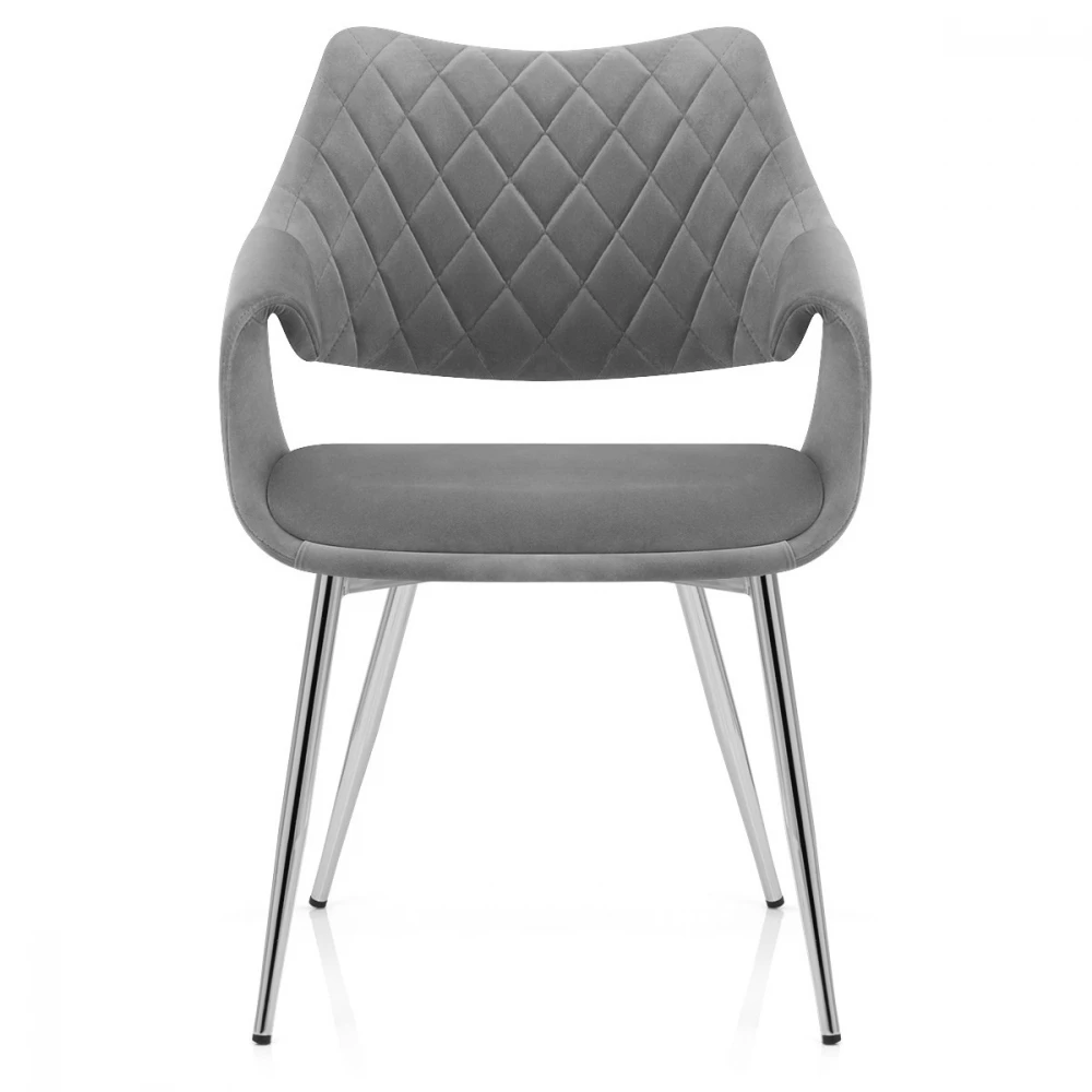 Samt Esszimmerstuhl Chrom - Fairfield 2 Samt Esszimmerstuhl Chrom - Fairfield – Bild 2