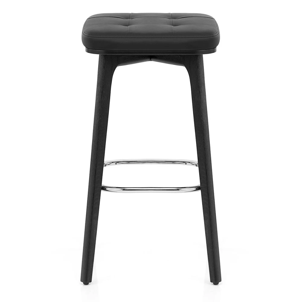 Schwarzer Holzbarhocker - Malmo 2 Schwarzer Holzbarhocker - Malmo – Bild 2