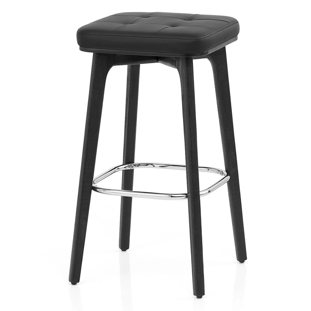 Schwarzer Holzbarhocker - Malmo 4 Schwarzer Holzbarhocker - Malmo – Bild 4