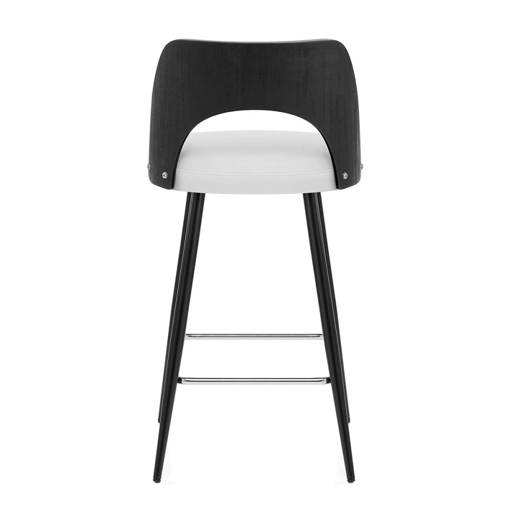 Schwarzer Holzbarhocker Mit Kunstleder - Leo 4 Schwarzer Holzbarhocker Mit Kunstleder - Leo – Bild 4