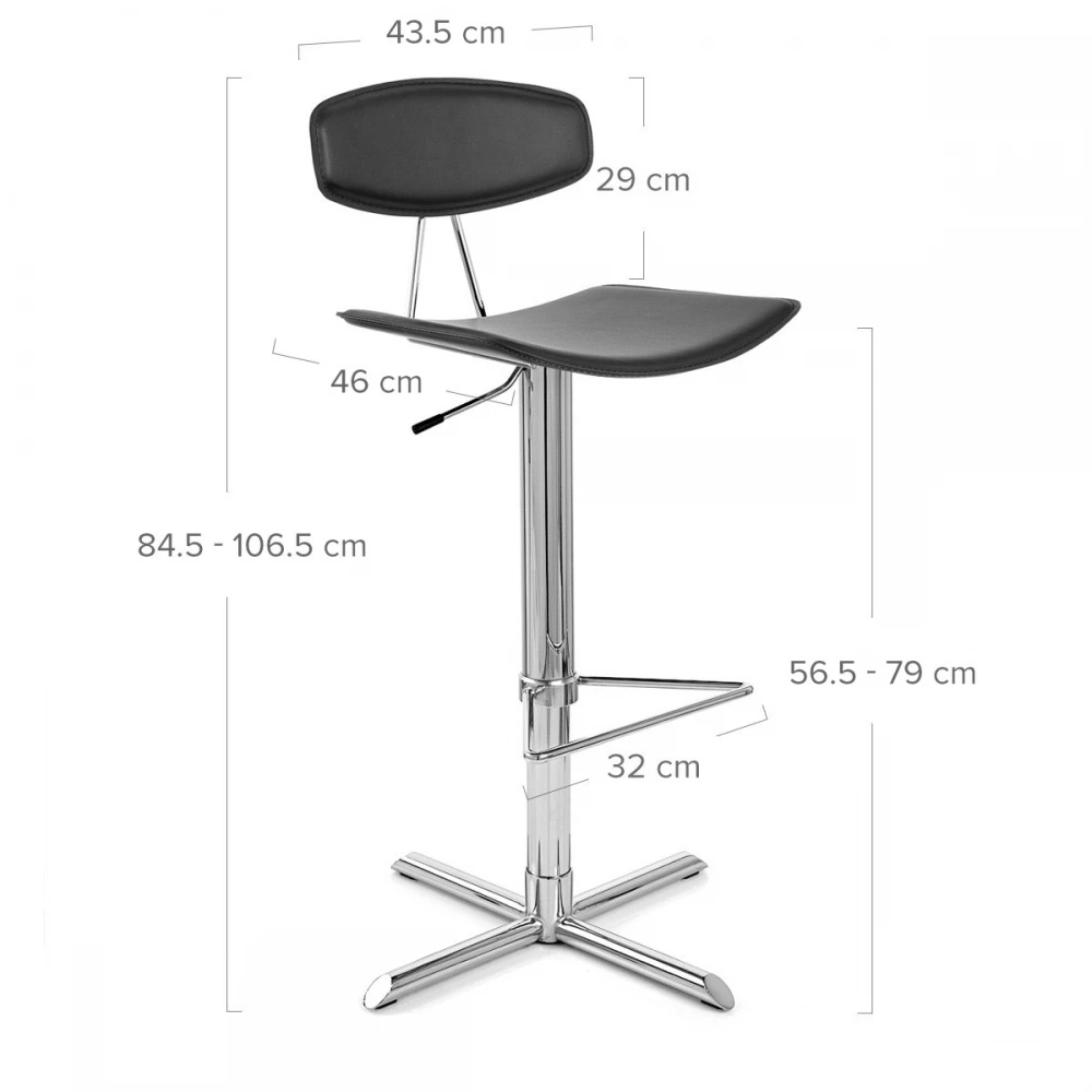 Atlantic Barhocker Chrom - Blade - Schwarz 6 Atlantic Barhocker Chrom - Blade - Schwarz – Bild 6