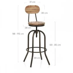 Atlantic Barhocker - Heller Holzsitz - Vintage Swivel -Barstuhl Pro Geschaft vintage swivel light wood 5