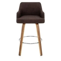 Holzbarhocker Kunstleder Stoff - Dino Walnuss 9 Holzbarhocker Kunstleder Stoff - Dino Walnuss -Barstuhl Pro Geschaft walnuss barhocker kunstleder und stoff dino 3