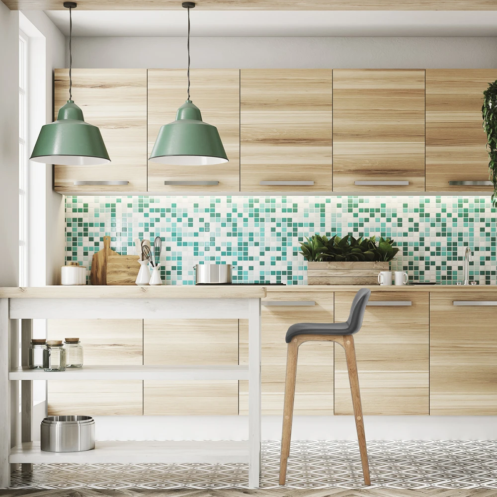 Atlantic Kunstleder Holzbarhocker - Wave 7 Atlantic Kunstleder Holzbarhocker - Wave – Bild 7